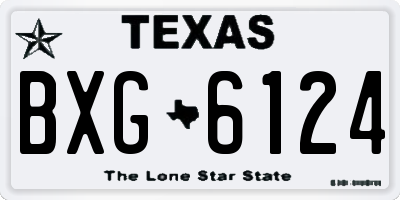 TX license plate BXG6124