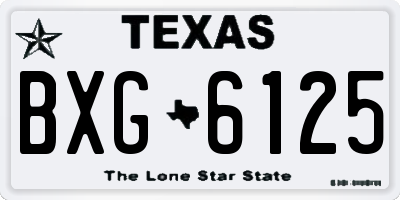 TX license plate BXG6125
