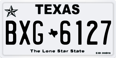 TX license plate BXG6127