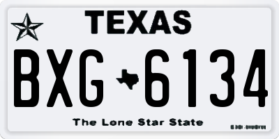 TX license plate BXG6134