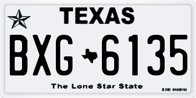 TX license plate BXG6135