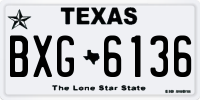 TX license plate BXG6136