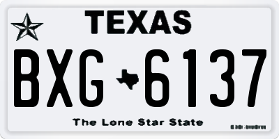 TX license plate BXG6137