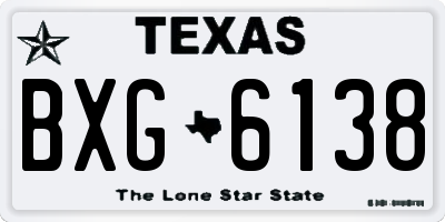 TX license plate BXG6138