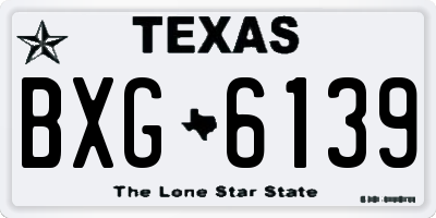 TX license plate BXG6139