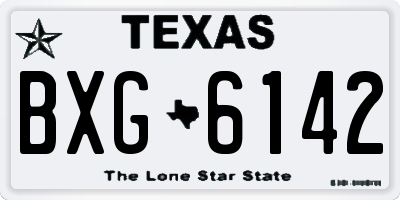 TX license plate BXG6142