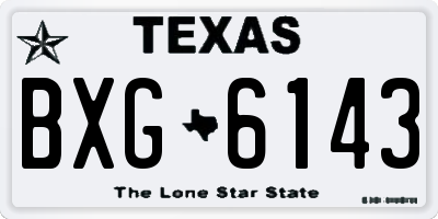 TX license plate BXG6143