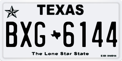 TX license plate BXG6144