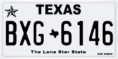 TX license plate BXG6146