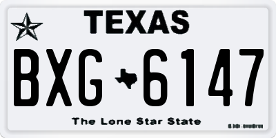 TX license plate BXG6147