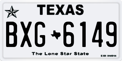 TX license plate BXG6149