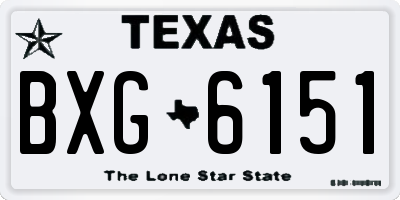 TX license plate BXG6151