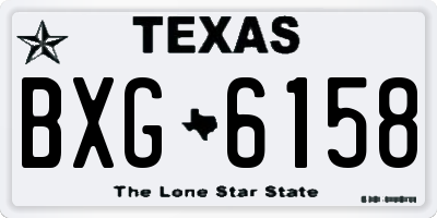 TX license plate BXG6158