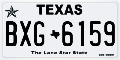 TX license plate BXG6159