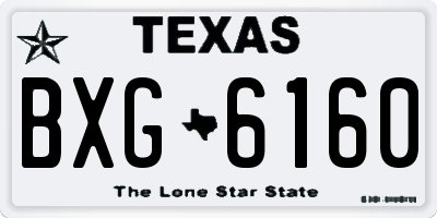TX license plate BXG6160