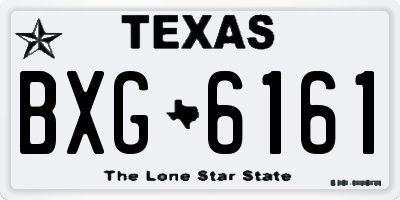 TX license plate BXG6161