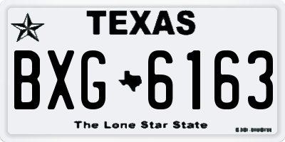 TX license plate BXG6163