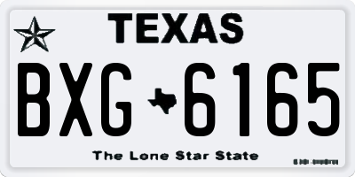 TX license plate BXG6165