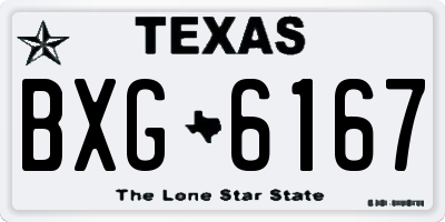 TX license plate BXG6167