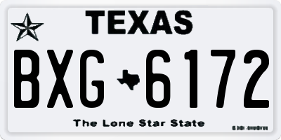 TX license plate BXG6172