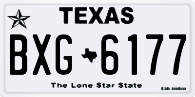 TX license plate BXG6177