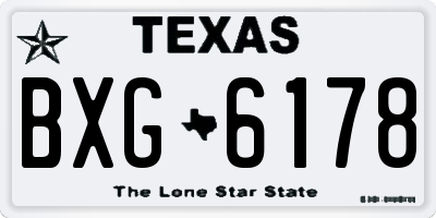 TX license plate BXG6178