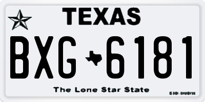 TX license plate BXG6181