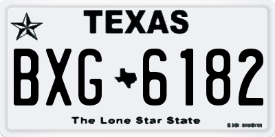 TX license plate BXG6182