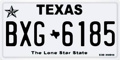 TX license plate BXG6185