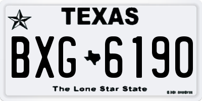 TX license plate BXG6190