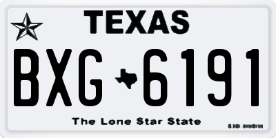 TX license plate BXG6191