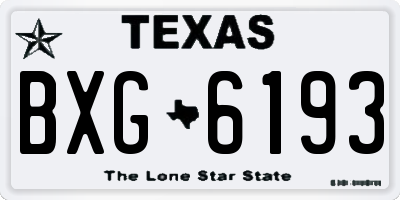 TX license plate BXG6193
