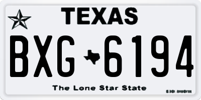 TX license plate BXG6194