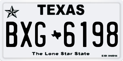 TX license plate BXG6198