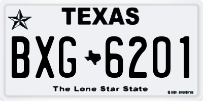 TX license plate BXG6201