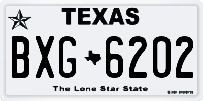 TX license plate BXG6202