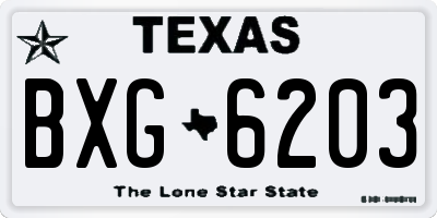 TX license plate BXG6203