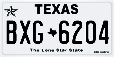 TX license plate BXG6204