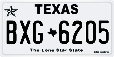 TX license plate BXG6205