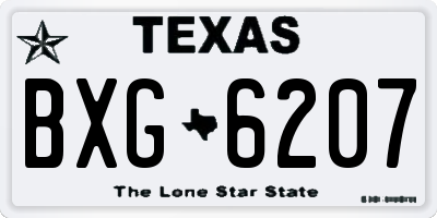 TX license plate BXG6207
