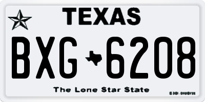TX license plate BXG6208
