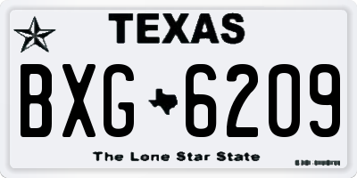 TX license plate BXG6209