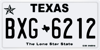 TX license plate BXG6212