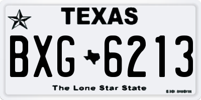 TX license plate BXG6213