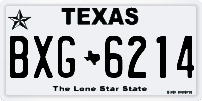 TX license plate BXG6214