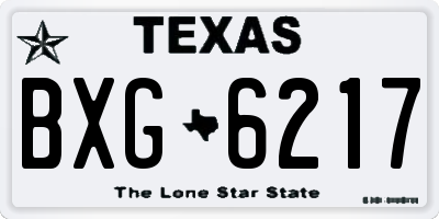TX license plate BXG6217