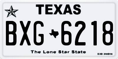 TX license plate BXG6218