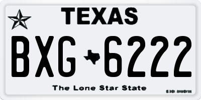 TX license plate BXG6222