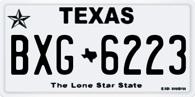 TX license plate BXG6223