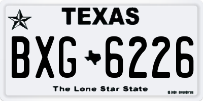 TX license plate BXG6226